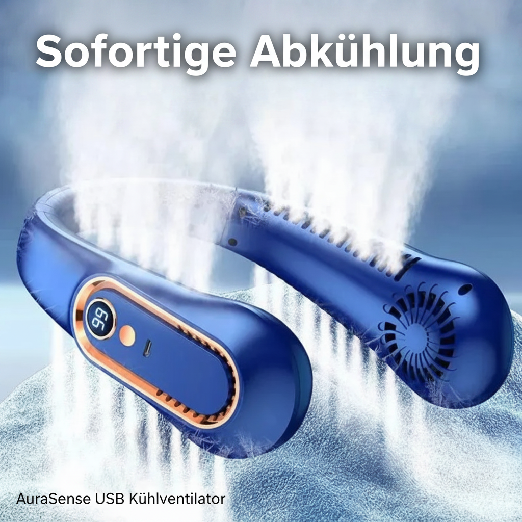AuraSense tragbarer Nackenventilator - Sommer-Trend