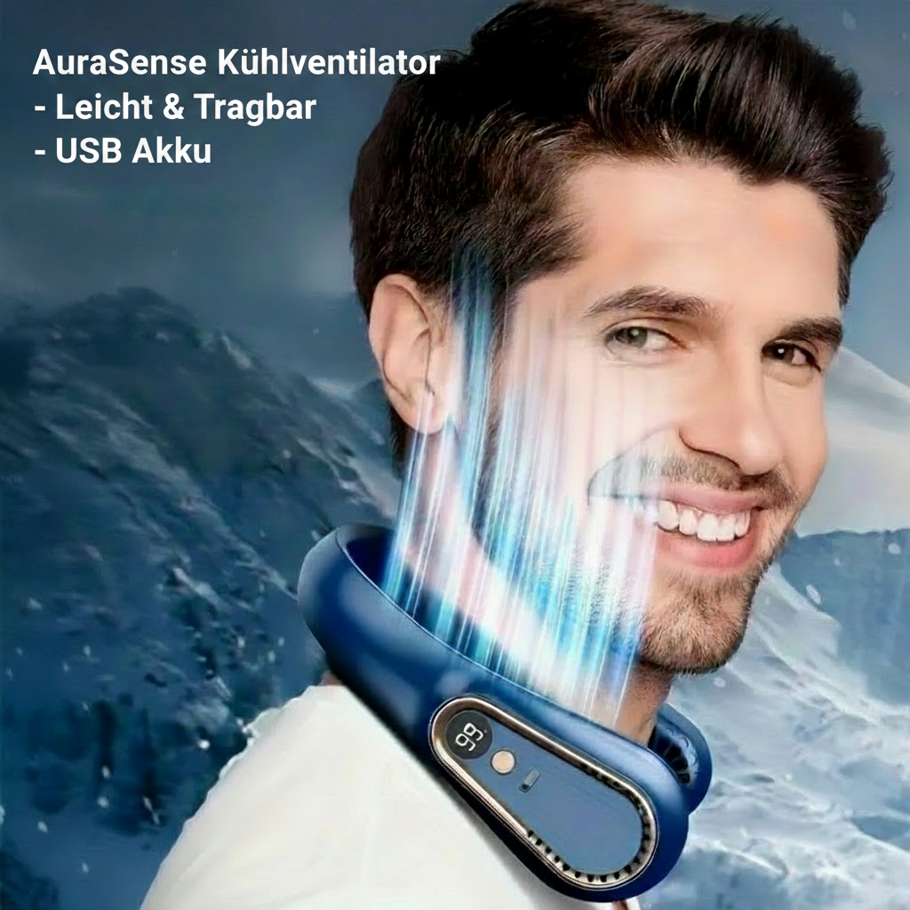 AuraSense tragbarer Nackenventilator - Sommer-Trend