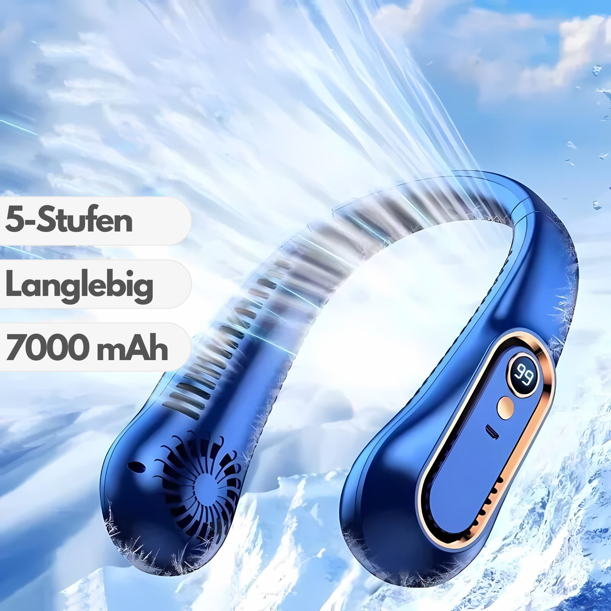 AuraSense tragbarer Nackenventilator - Sommer-Trend