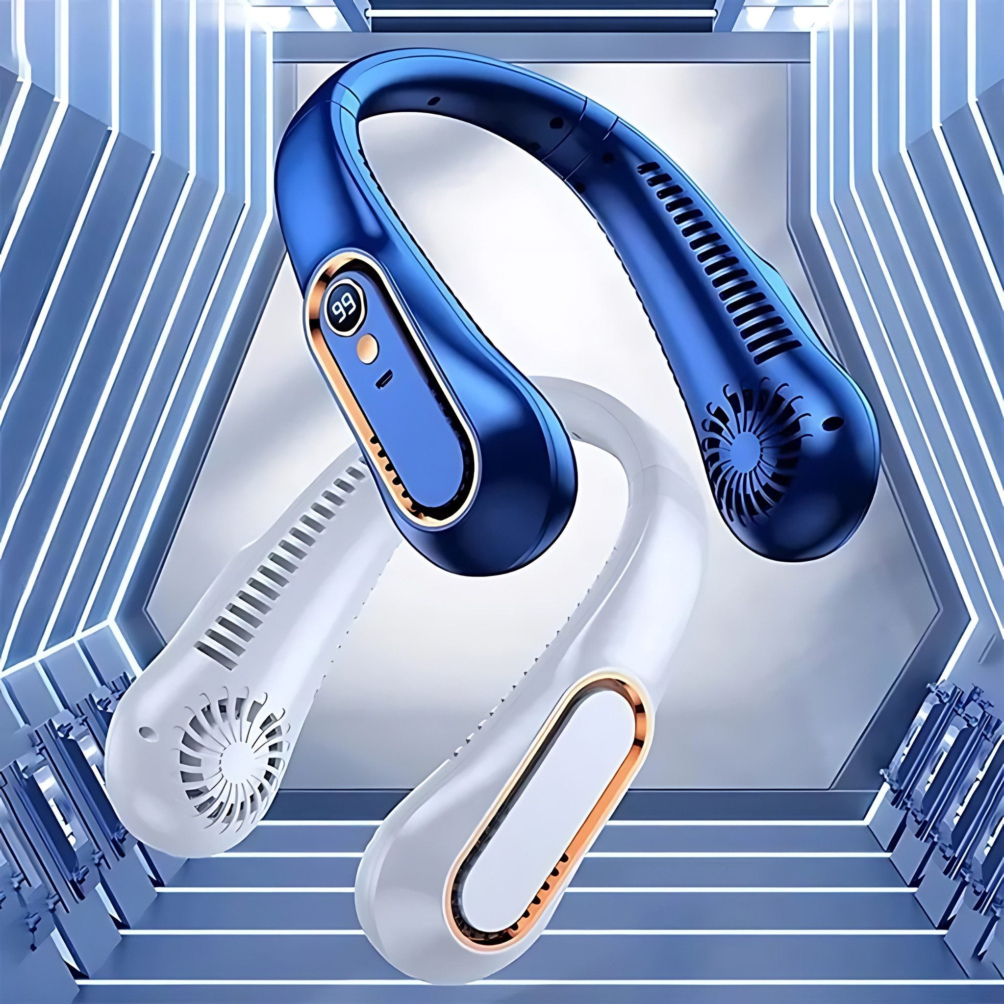 AuraSense tragbarer Nackenventilator - Sommer-Trend